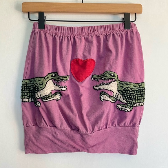 Voom by Joy Han Tops - Voom by Joy Han Alligator Tube Top Vintage Croc Embroidered Purple Top Size S